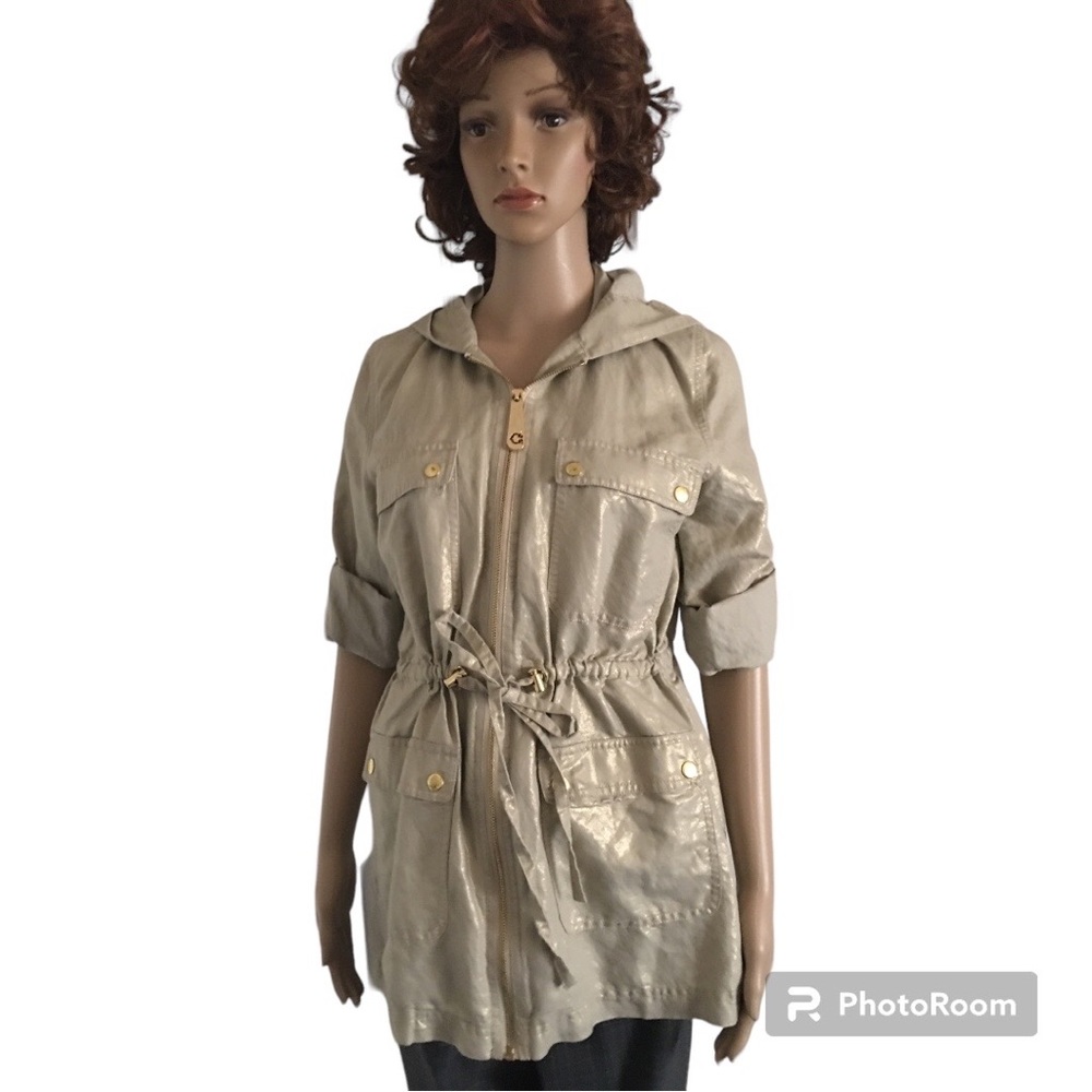 C. Wonder Gold Metallic Lightweight Hooded Jacket - Size Small